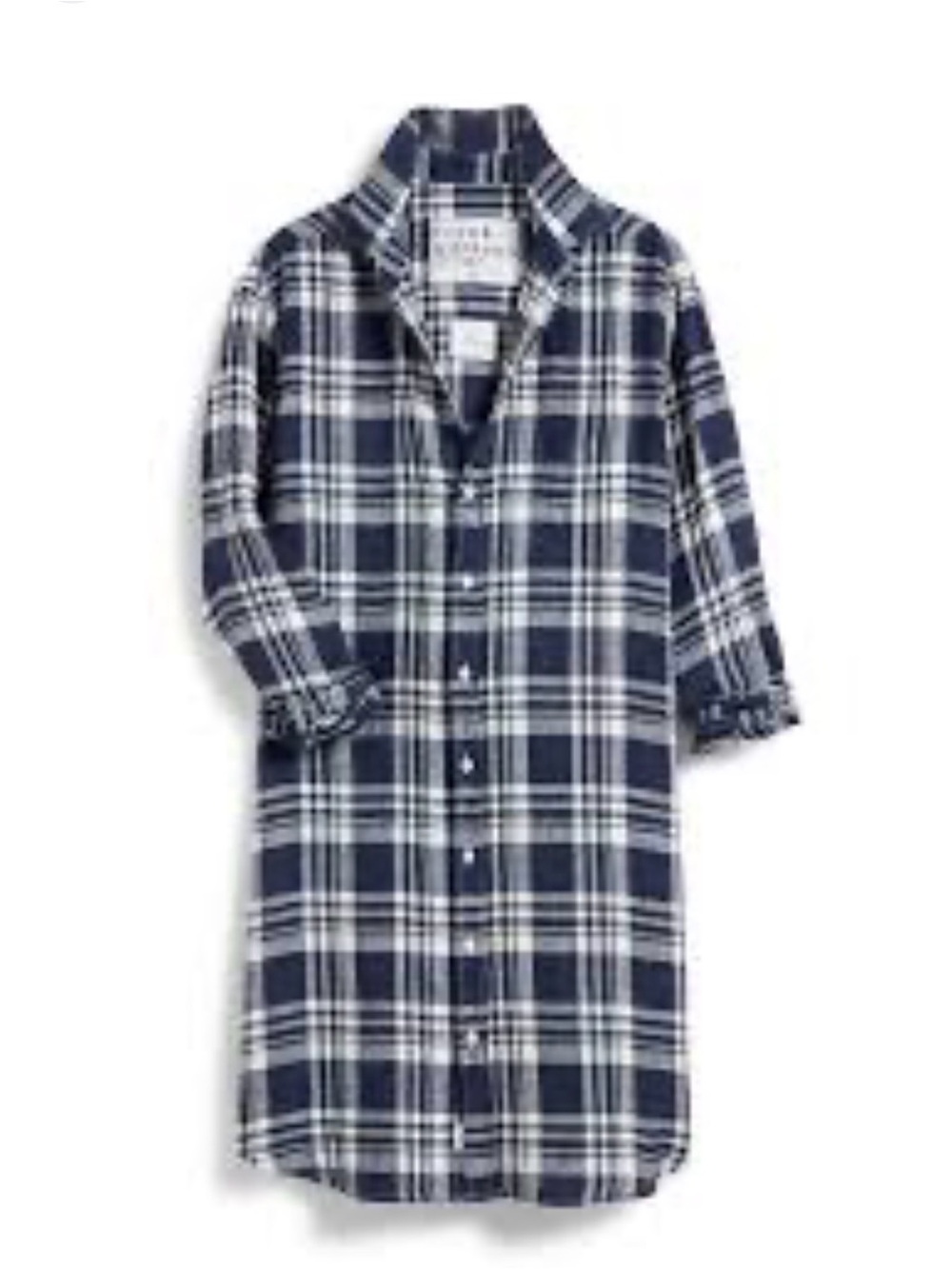Frank & Eileen Navy and White Plaid Button-Front Nightshirt